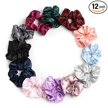 Premium satin scrunchies in assorted colors – hair scarf wrap