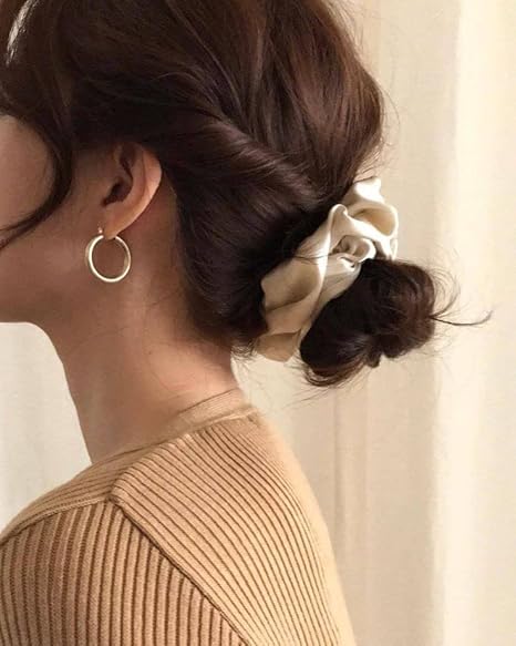 Atrube's Fluffy Satin Silk Scrunchies for Women or Girls |women hair band, Ponytail holders| - Image 2
