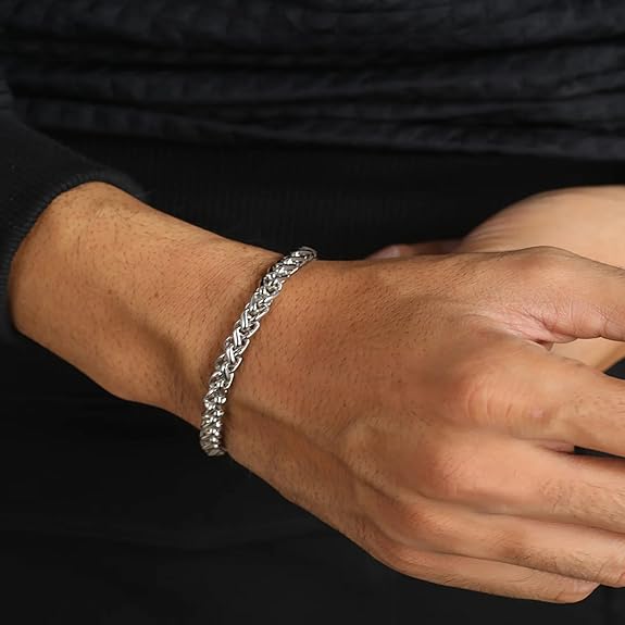Stainless Steel Chain male silver bracelet - Image 2