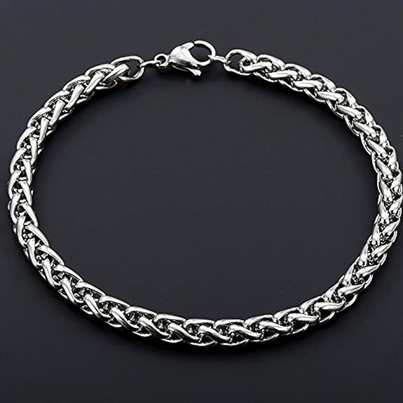 "Stainless steel male silver bracelet with modern design for men and boys – rust-resistant, hypoallergenic, and perfect for daily wear."