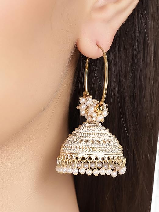 Latest Stylish Traditional gold jhumka designs earrings for Women & Girls - Image 2