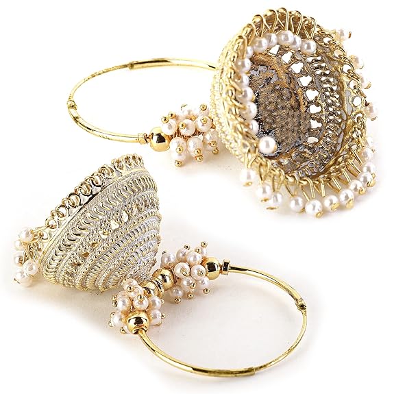 gold jhumka designs with intricate design, perfect for weddings and festive wear