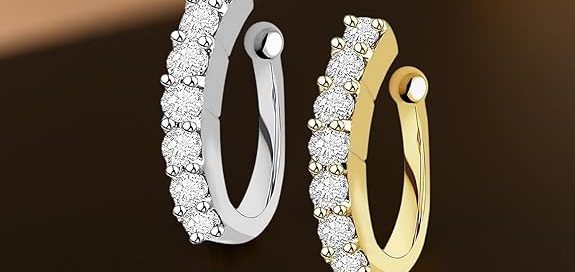 Stylish girl wearing a nose ring without piercing for modern fashion